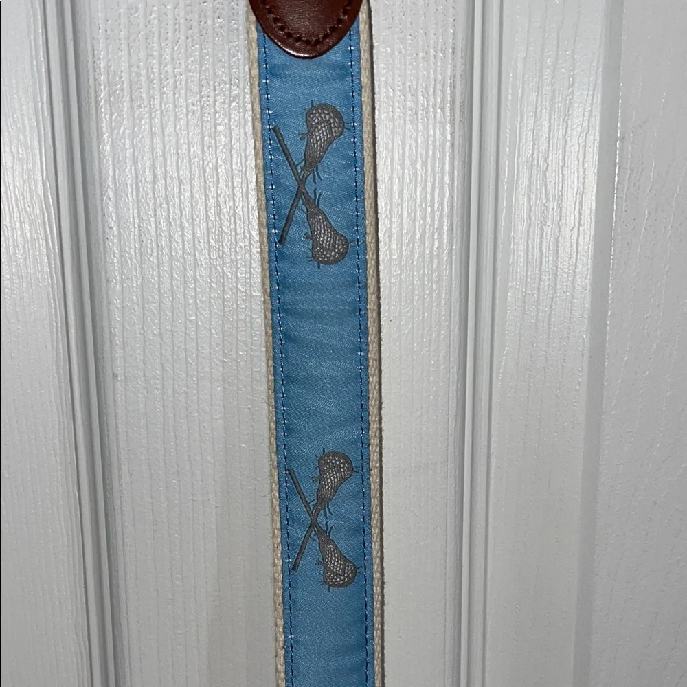 Boy’s Blue Belt with Lacrosse Sticks pattern